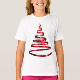 Kerst glanzend rode lint boom glans t-shirt