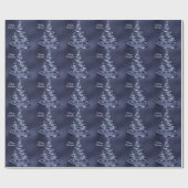 Kerst Glanzende Blauwe Ribbon Tree Sparkle Cadeaupapier (Vlak)