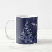 Kerst Glanzende Blauwe Ribbon Tree Sparkle Koffiemok (Links)