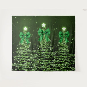 Kerst glanzende bomen groen nepbow wandkleed