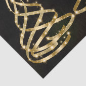 Kerst Glanzende Gouden Lint Boom Sparkle Zwart Tissuepapier (Detail)