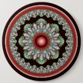 Kerst glanzende ronde decoratie button 6,0 cm (Voorkant)