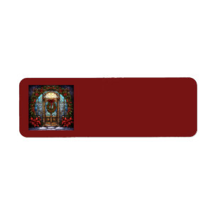 Kerst Glas in lood Adresetiketten Etiket
