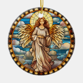 Kerst Glas in lood Angel Keramisch Ornament