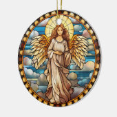Kerst Glas in lood Angel Keramisch Ornament (Links)