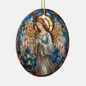 Kerst Glas in lood Angel Keramisch Ornament (Rechts)