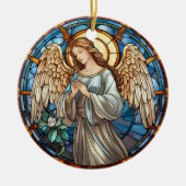Kerst Glas in lood Angel Keramisch Ornament (Voorkant)