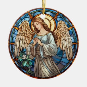 Kerst Glas in lood Angel Keramisch Ornament