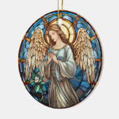 Kerst Glas in lood Angel Keramisch Ornament (Links)