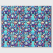 Kerst Glas in lood Bauble Pattern Cadeaupapier (Vlak)