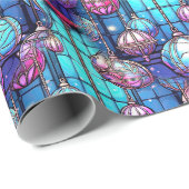 Kerst Glas in lood Bauble Pattern Cadeaupapier (Rol Hoek)