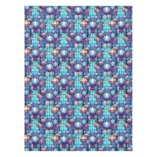 Kerst Glas in lood Bauble Pattern Tafelkleed (Voorkant)