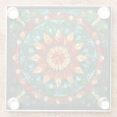 Kerst Glas in lood Glazen Onderzetter (Achterkant)