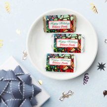 Kerst Glas in lood groen blauw