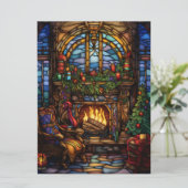 Kerst Glas in lood Kaart (Staand voorkant)