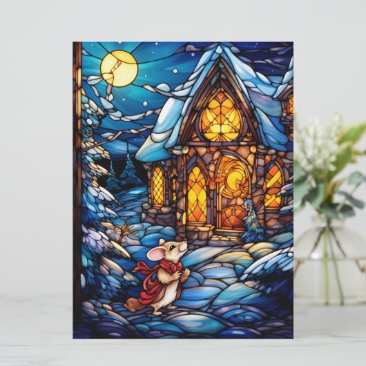 Kerst Glas in lood Kaart (Staand voorkant)