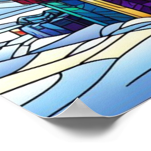 Kerst Glas in lood Poster (Hoek)