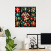 Kerst Glas in lood Poster (Thuiskantoor)