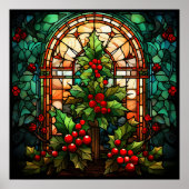Kerst Glas in lood Poster (Voorkant)