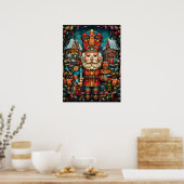 Kerst Glas in lood Poster (Keuken)