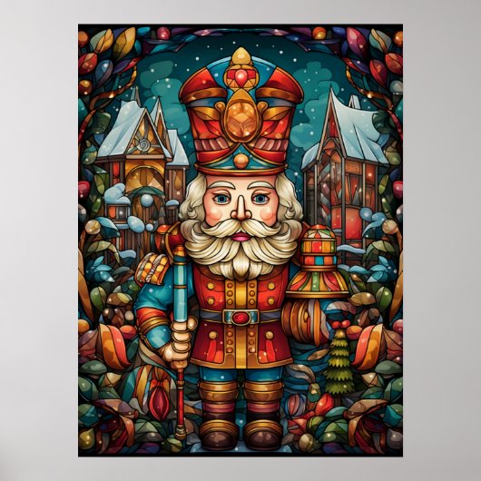 Kerst Glas in lood Poster (Voorkant)