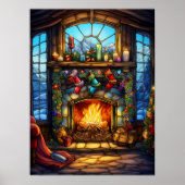 Kerst Glas in lood Poster (Voorkant)