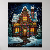 Kerst Glas in lood Poster (Voorkant)
