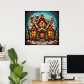Kerst Glas in lood Poster (Thuiskantoor)