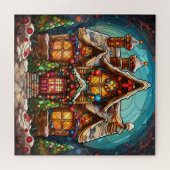 Kerst Glas in lood puzzel (Horizontaal)