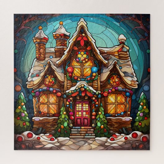 Kerst Glas in lood puzzel (Verticaal)