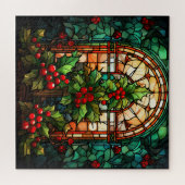 Kerst Glas in lood puzzel (Horizontaal)