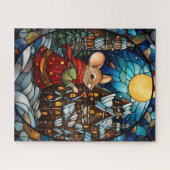 Kerst Glas in lood puzzel (Horizontaal)