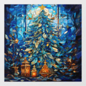 Kerst glas-in-lood raamfolie raamsticker (Vel)