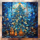 Kerst glas-in-lood raamfolie raamsticker (Vel 2)
