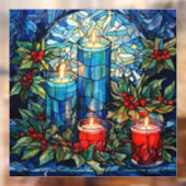 Kerst glas-in-lood raamfolie raamsticker (Vel 2)