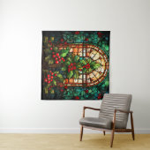 Kerst Glas in lood Tapestry Wandkleed (In Situ (horizontaal))