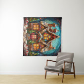 Kerst Glas in lood Tapestry Wandkleed (In Situ (horizontaal))