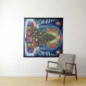 Kerst Glas in lood Tapestry Wandkleed (In Situ (horizontaal))