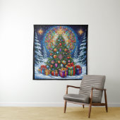 Kerst Glas in lood Tapestry Wandkleed (In situ)