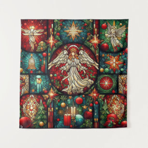 Kerst Glas in lood Tapestry Wandkleed