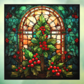 Kerst Glas in lood venster Cling Raamsticker (Vel 3)