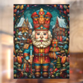 Kerst Glas in lood venster Cling Raamsticker (Vel 2)