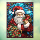 Kerst Glas in lood venster Cling Raamsticker (Vel 3)