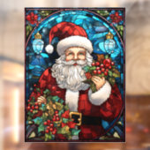 Kerst Glas in lood venster Cling Raamsticker (Vel 2)