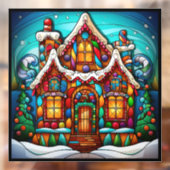 Kerst Glas in lood venster Cling Raamsticker (Vel 2)