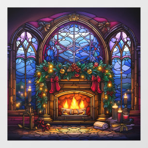 Kerst Glas in lood venster Cling Raamsticker