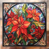 Kerst Glas in lood venster Cling Raamsticker (Vel 2)