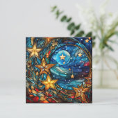 Kerst Glas in lood Wenskaart Feestdagenkaart (Staand voorkant)