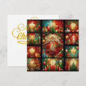 Kerst Glas in lood Wenskaart Feestdagenkaart (Voorkant / Achterkant)