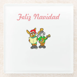 Kerst Glas Onderzetter / Onderlegger Feliz Navidad